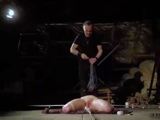 Tied up teen slave screaming in pain bondage and BDSM porn