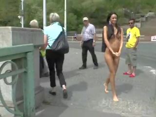 Slim teen martina videos her attractive body in public