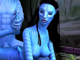 Avatar enchantress anális szar által hatalmas kék nyél