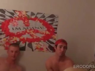 Sexually aroused kolledž lads stripping for xxx clip at jaýda room weçerinka